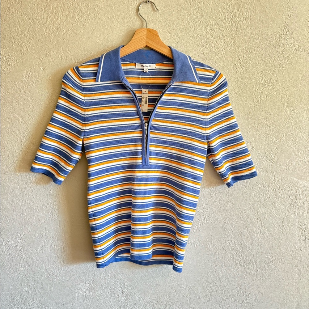 Madewell Half-Zip Johnny Collar Polo Shirt